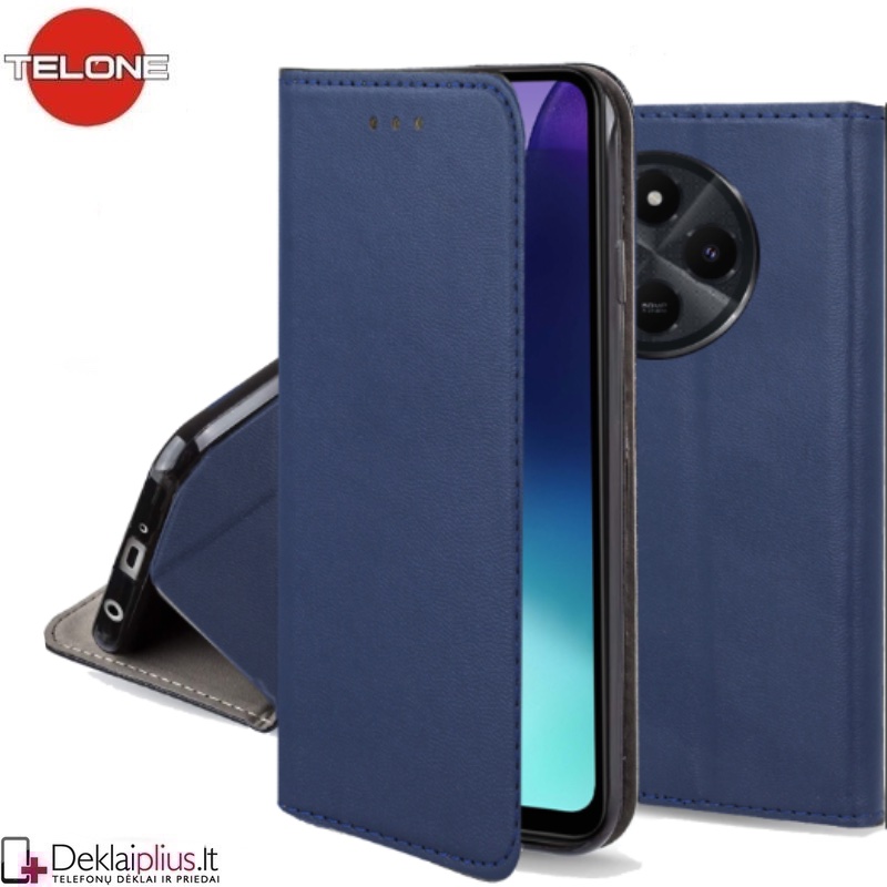 Telone dirbtinės odos dėklas - mėlynas (Xiaomi Redmi 14C/Redmi 14R/Poco C75) Telone dirbtinės odos dėklas - mėlynas (Xiaomi Redmi 14C/Redmi 14R/Poco C75)